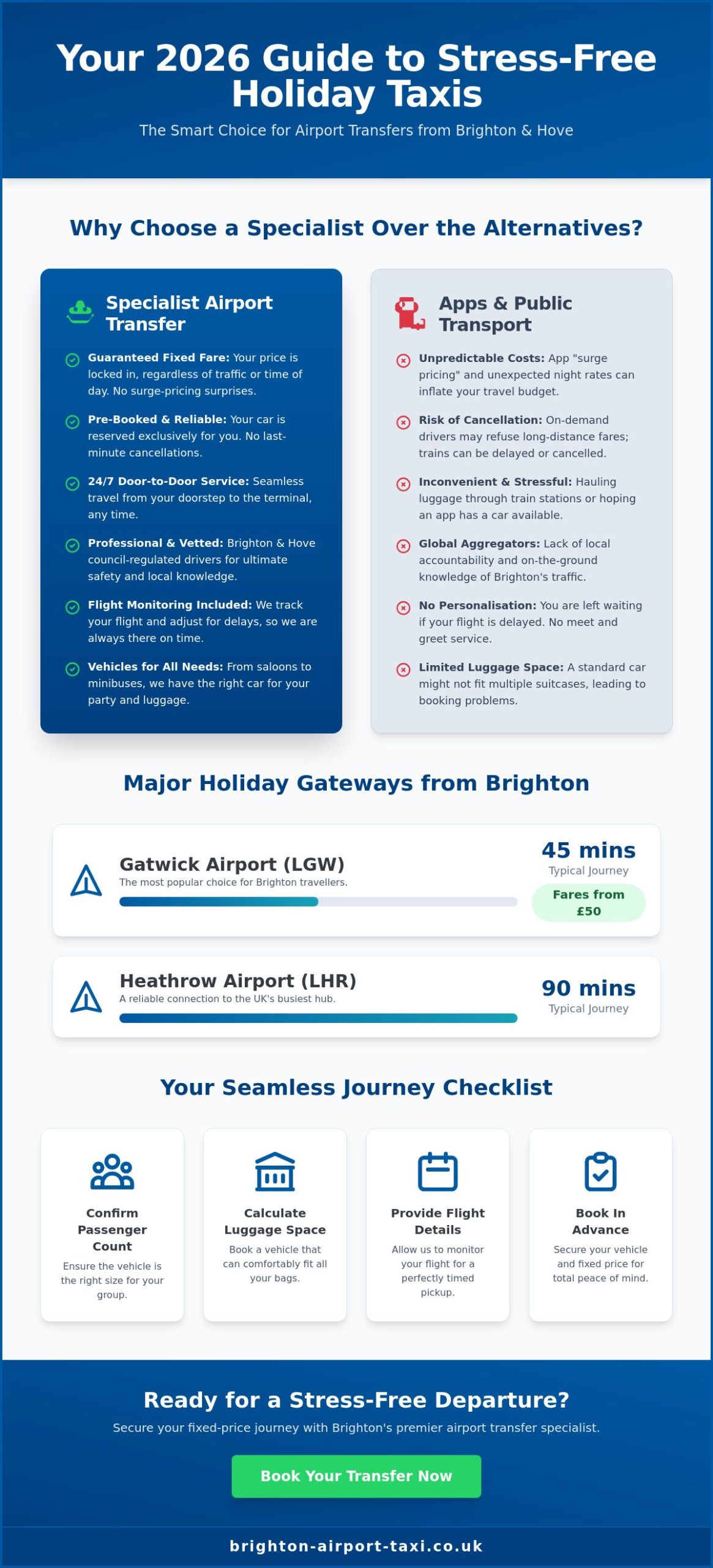 Holiday Taxis Brighton: Your 2026 Guide to Stress-Free Airport & Seaport Transfers