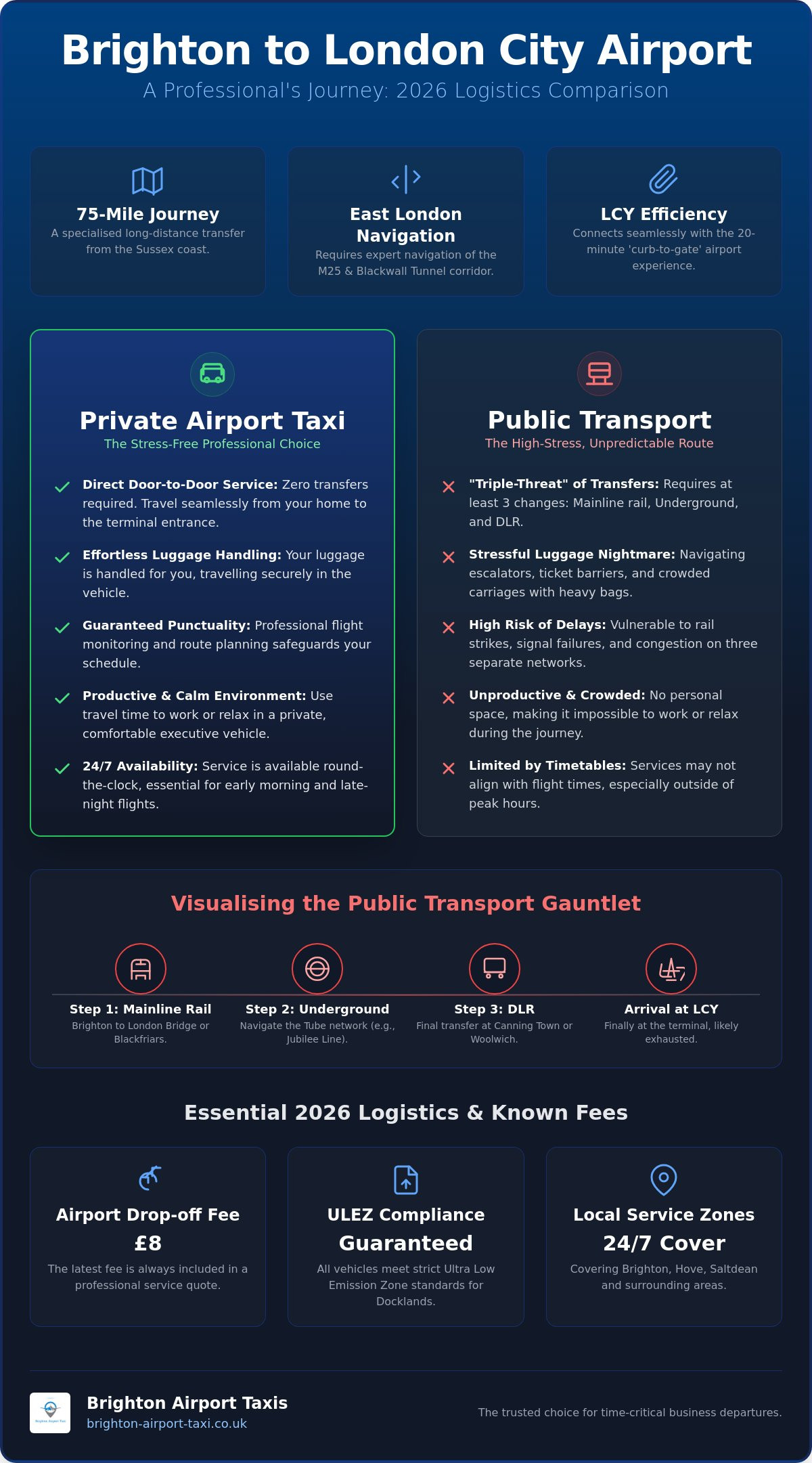 Professional Brighton to London City Airport Taxi Transfers: Your 2026 Travel Guide