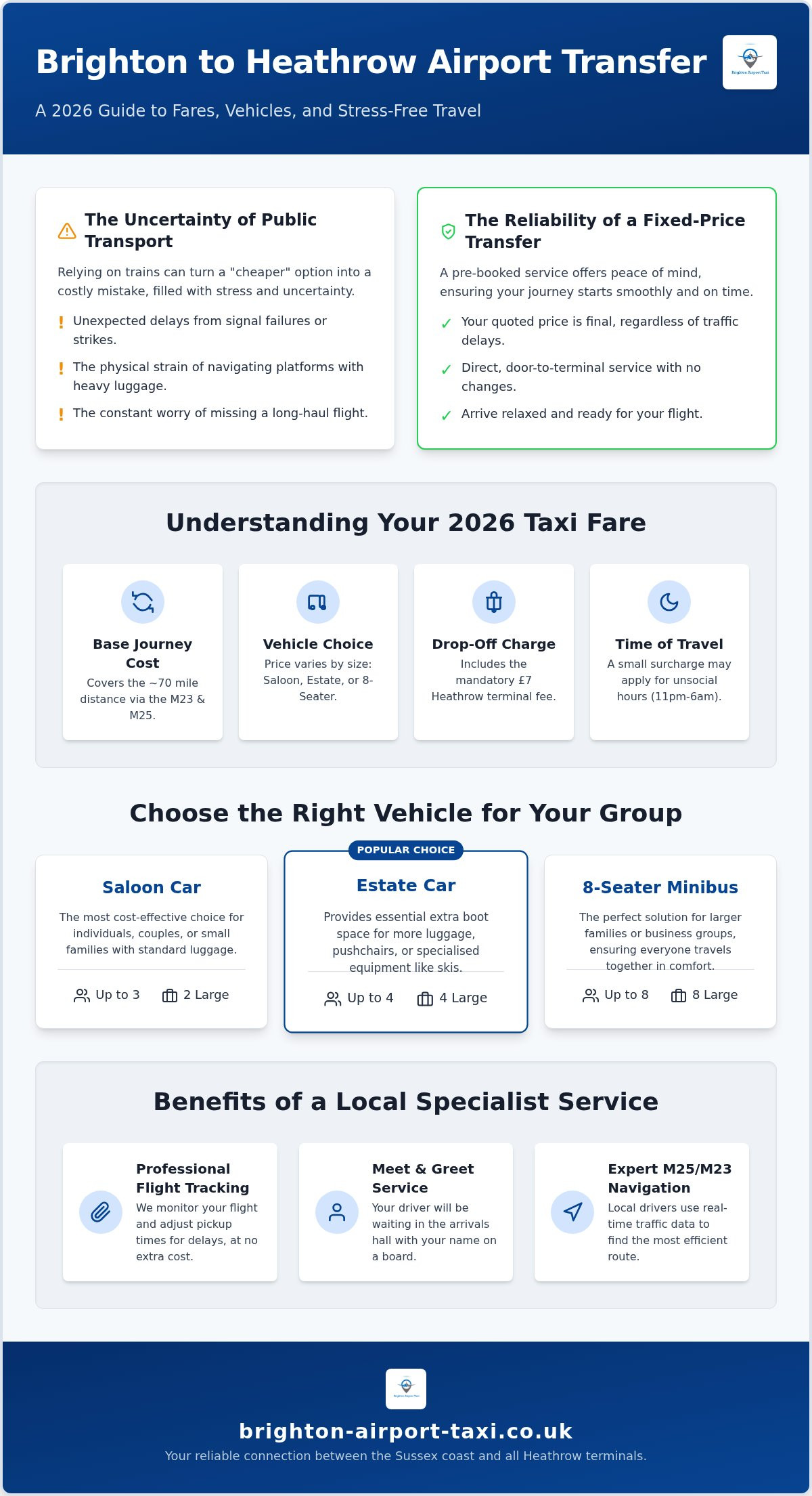 Brighton to Heathrow Taxi: 2026 Fares & Transfers