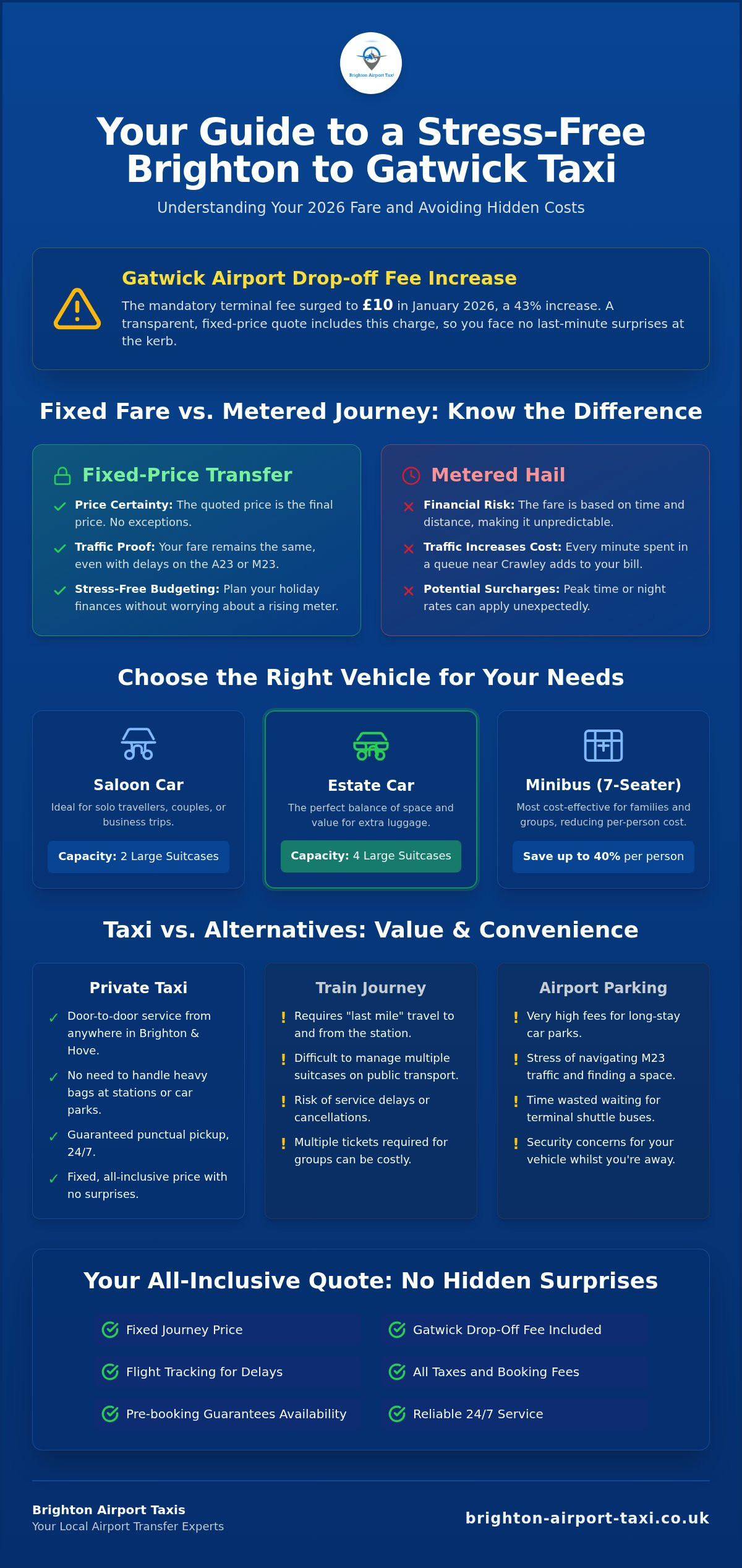 Brighton to Gatwick Taxi Price: 2026 Cost Guide & Transfer Tips