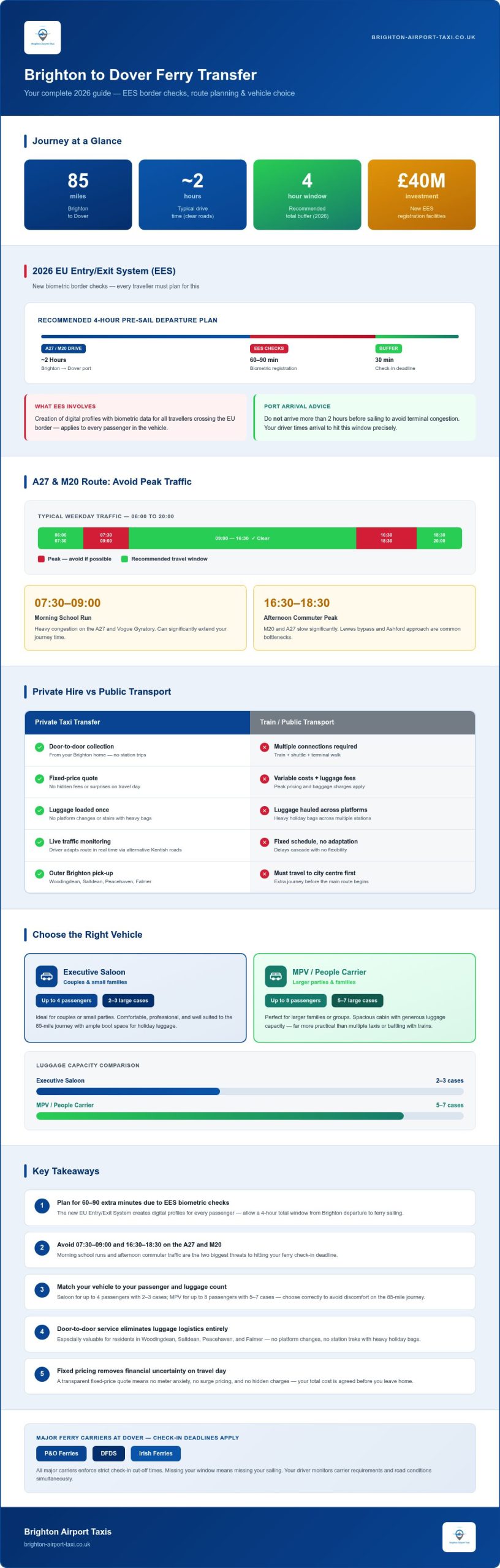 Brighton to Dover Ferry Taxi: 2026 Seaport Transfer Guide