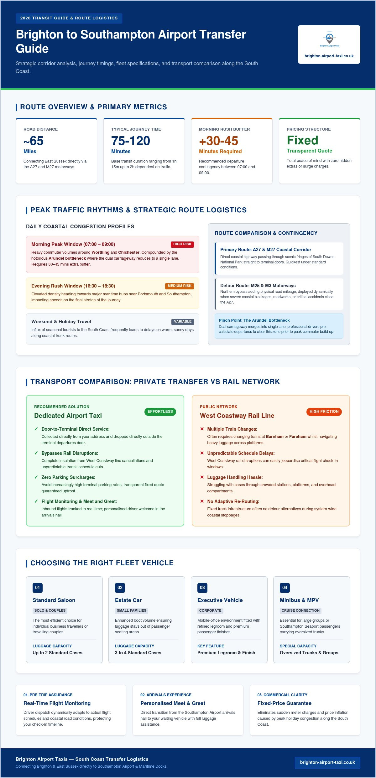 Brighton to Southampton Airport Taxi: 2026 Transfer Guide